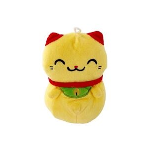 KleptoCats‎ Plush Lucky Cat Yellow Stuffed Toy 8" Polyester Fiber By Good Stuff